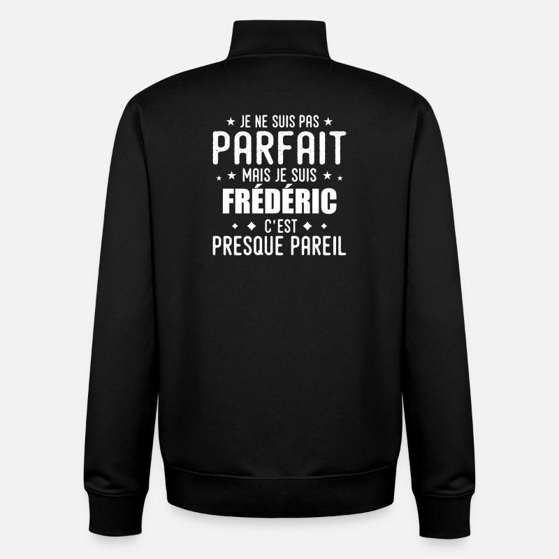 Frédéric: authentic, imperfect, top, perfection - Unisex Organic Zip Sweatshirt by Stanley/Stella - black