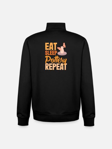 Töpfern Eat Sleep Pottery Repeat - Unisex Organic Zip Sweatshirt by Stanley/Stella - black