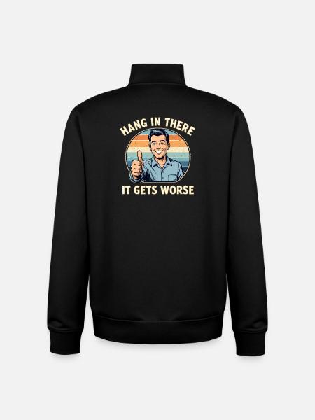 Stay tuned, it's getting worse - Unisex Organic Zip Sweatshirt by Stanley/Stella - black