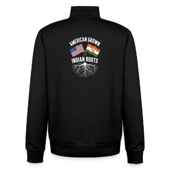 Amerikanisch gewachsene indianische Wurzeln Flagge Design - Unisex Organic Zip Sweatshirt von Stanley/Stella - Schwarz - Hinten - AI Model Male 185 light (185cm)