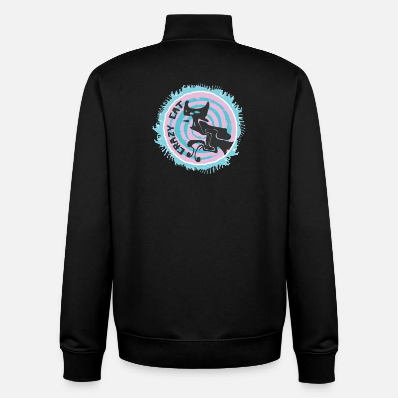 Abstrakte Katze mit Zitat - Unisex Organic Zip Sweatshirt von Stanley/Stella - Schwarz