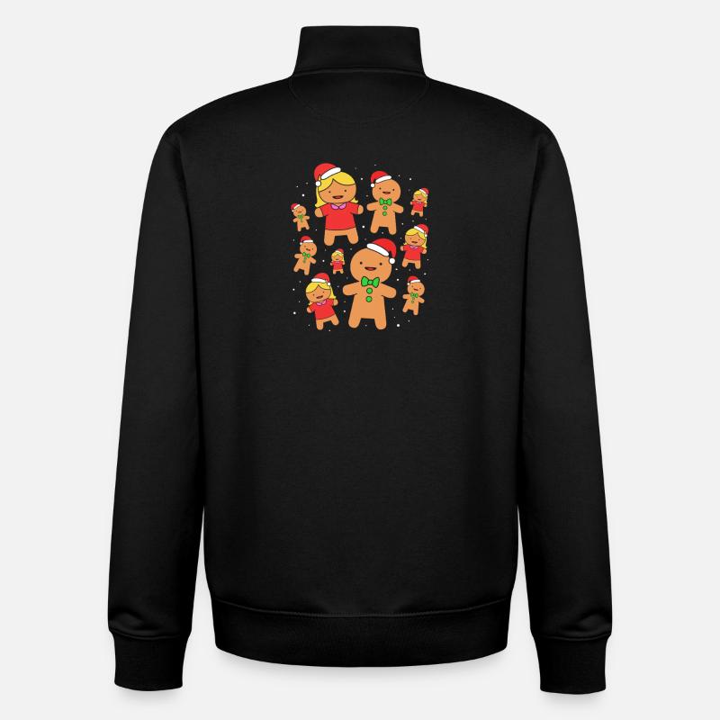 Lebkuchen Weihnachten Lebkuchenmann Gingerbread - Unisex Organic Zip Sweatshirt von Stanley/Stella - Schwarz
