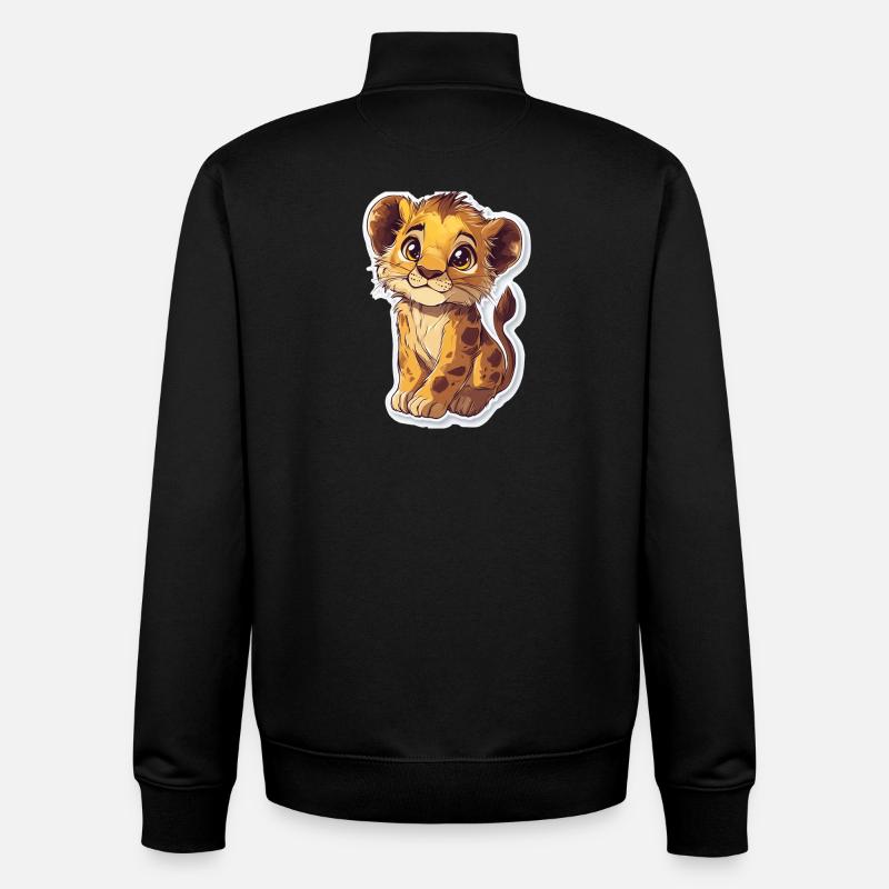 Lion - Sweat zippé unisexe en coton bio Stanley/Stella - noir