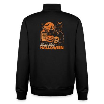 Lang lebe Halloween Spooky Black Cat - Unisex Organic Zip Sweatshirt von Stanley/Stella - Schwarz - Hinten - AI Model Male 185 light (185cm)