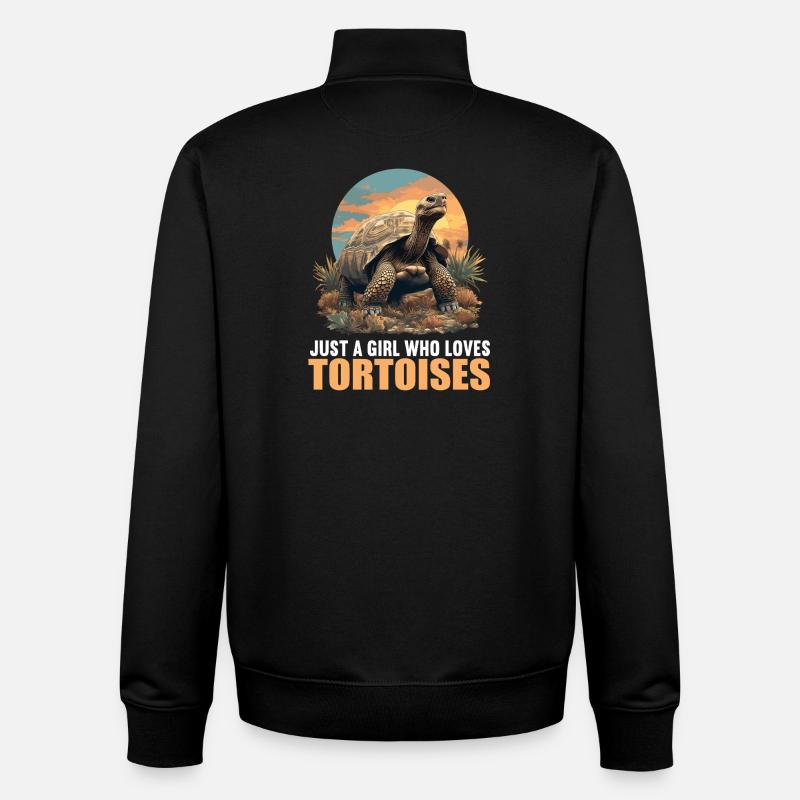 Tortues Tortue - Sweat zippé unisexe en coton bio Stanley/Stella - noir