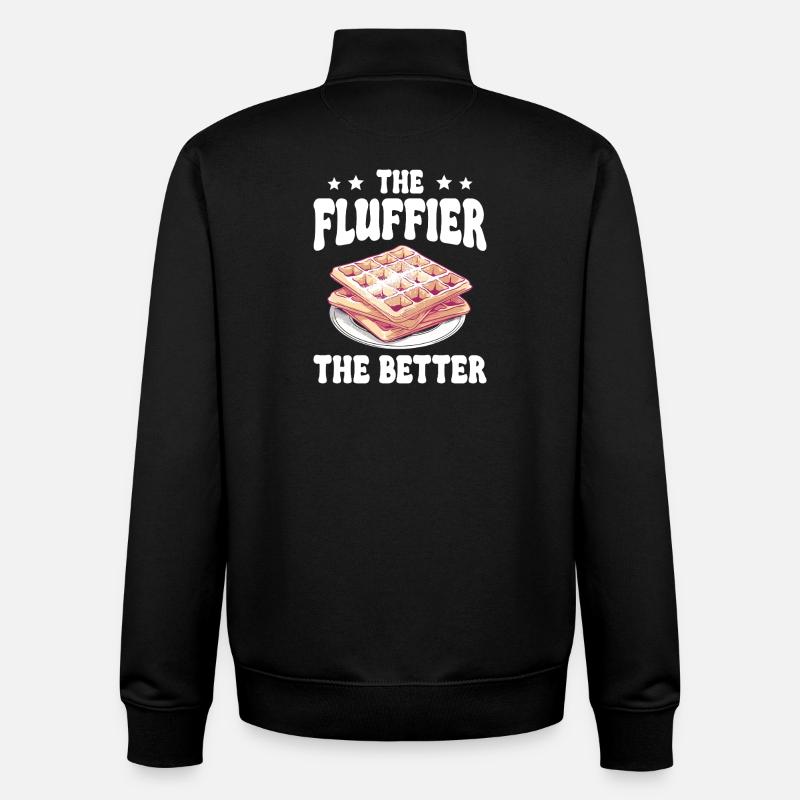 Le moelleux Les meilleures crêpes gaufrées - Sweat zippé unisexe en coton bio Stanley/Stella - noir