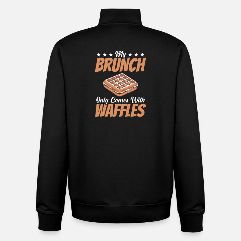 Breakfast Waffles Waffle Gift Bakery - Unisex Organic Zip Sweatshirt by Stanley/Stella - black