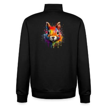 Colorful Squirrel - Unisex Organic Zip Sweatshirt by Stanley/Stella - black - Back - AI Model Male 185 light (185cm)