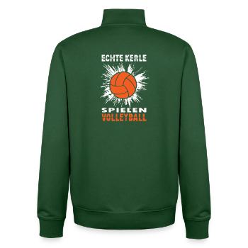 Entraîneur de volley-ball Cadeaux Joueurs de volley-ball - Sweat zippé unisexe en coton bio Stanley/Stella - vert bouteille - Dos - AI Model Male 185 dark (185cm)
