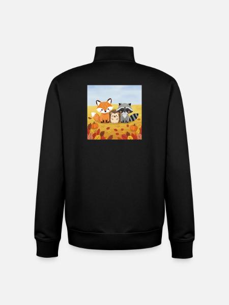 Herbstliches Waldtier-Trio - Unisex Organic Zip Sweatshirt von Stanley/Stella - Schwarz
