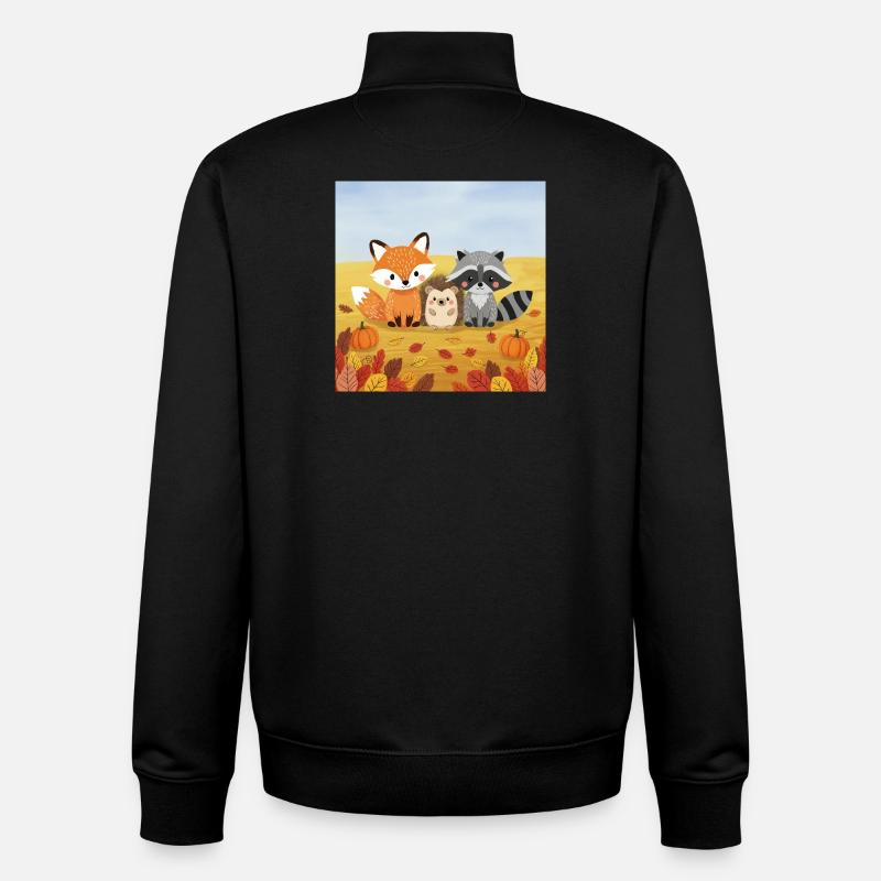 Herbstliches Waldtier-Trio - Unisex Organic Zip Sweatshirt von Stanley/Stella - Schwarz