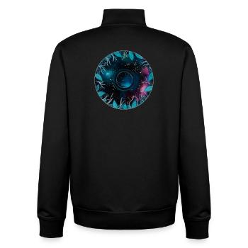 Galactic Leaf Wreath Motif - Unisex Organic Zip Sweatshirt by Stanley/Stella - black - Back - AI Model Male 185 light (185cm)