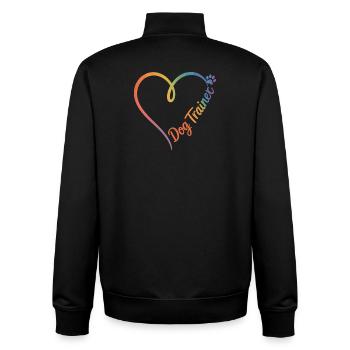 Dresseur de chiens Heart - Sweat zippé unisexe en coton bio Stanley/Stella - noir - Dos - AI Model Male 185 light (185cm)