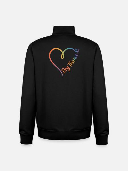 Dog Trainer Heart - Unisex Organic Zip Sweatshirt by Stanley/Stella - black