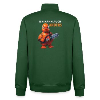 ICH KANN AUCH ANDERS - Unisex Organic Zip Sweatshirt von Stanley/Stella - Flaschengrün - Hinten - AI Model Male 185 dark (185cm)