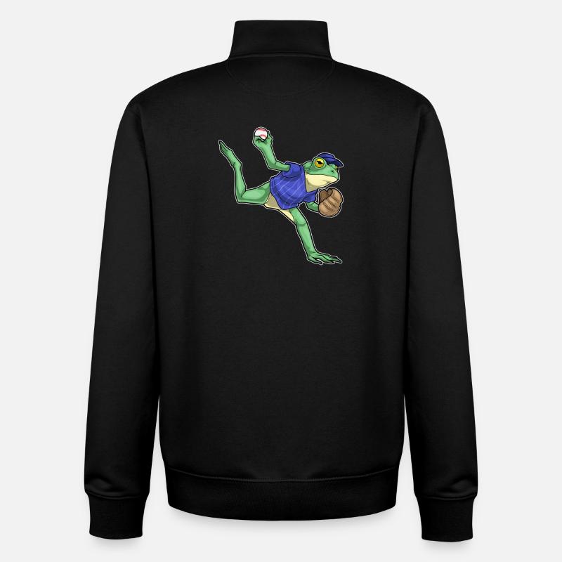 Frosch Baseball Baseballhandschuh - Unisex Organic Zip Sweatshirt von Stanley/Stella - Schwarz