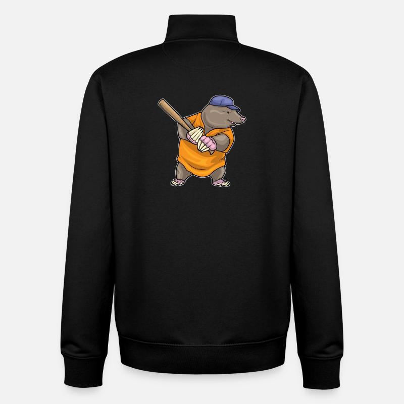 Maulwurf Baseball Baseballschläger - Unisex Organic Zip Sweatshirt von Stanley/Stella - Schwarz