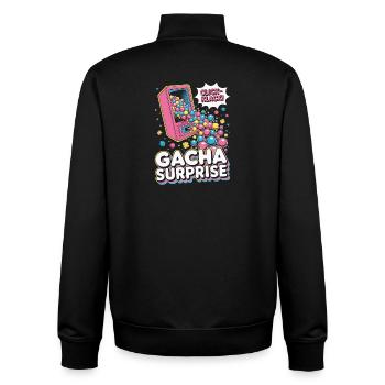 Gacha Surprise Pop Culture Japanese Aesthetic - Unisex Organic Zip Sweatshirt by Stanley/Stella - black - Back - AI Model Male 185 light (185cm)