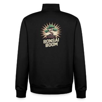 Bonsai Boom Pop Culture Japanese Aesthetic - Unisex Organic Zip Sweatshirt by Stanley/Stella - black - Back - AI Model Male 185 light (185cm)