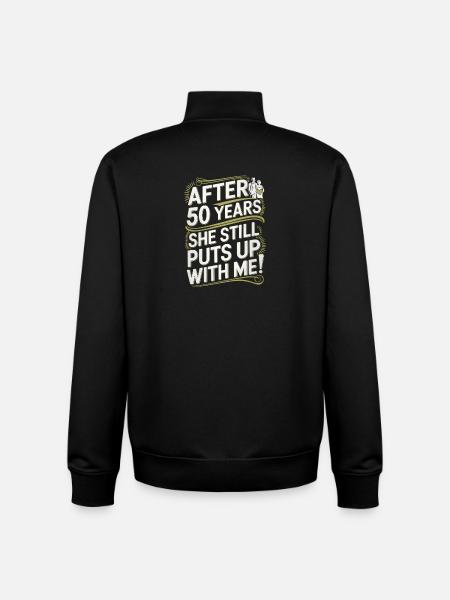 Humorous 50th Birthday Celebration Design - Unisex Organic Zip Sweatshirt by Stanley/Stella - black