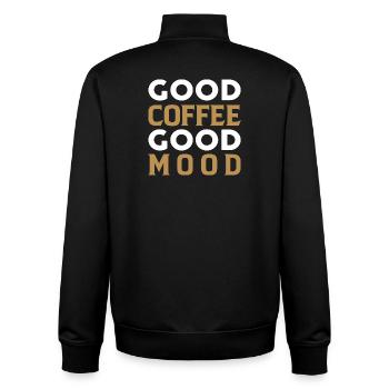 Good coffee good mood - Unisex Organic Zip Sweatshirt von Stanley/Stella - Schwarz - Hinten - AI Model Male 185 light (185cm)