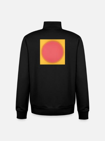 Cercle rose sur fond jaune - Sweat zippé unisexe en coton bio Stanley/Stella - noir