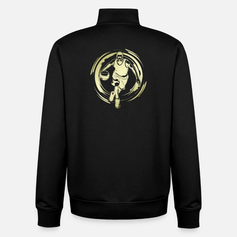Basketteur Basketteur Basketteur Silhouette - Sweat zippé unisexe en coton bio Stanley/Stella - noir