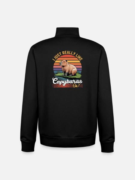 Funny aesthetic Kawaii Capybara - Unisex Organic Zip Sweatshirt von Stanley/Stella - Schwarz