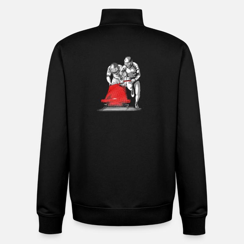 Bobsledder pushing at the start - Unisex Organic Zip Sweatshirt by Stanley/Stella - black