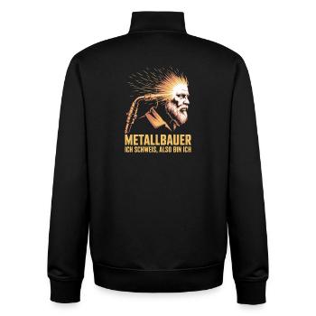 Metal Worker Profession Metal Construction Gift - Unisex Organic Zip Sweatshirt by Stanley/Stella - black - Back - AI Model Male 185 light (185cm)