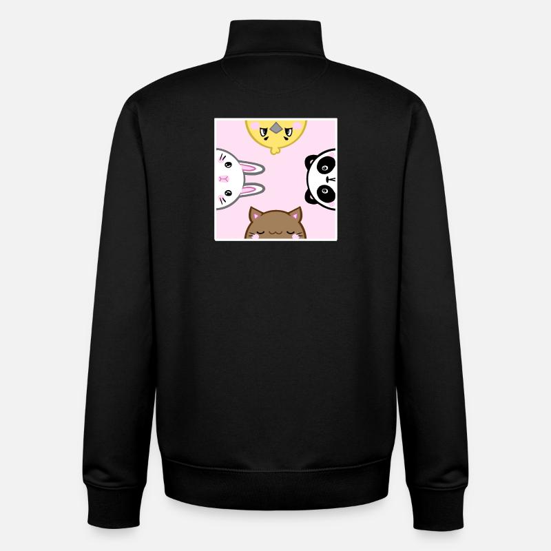 Animaux mignons - Sweat zippé unisexe en coton bio Stanley/Stella - noir