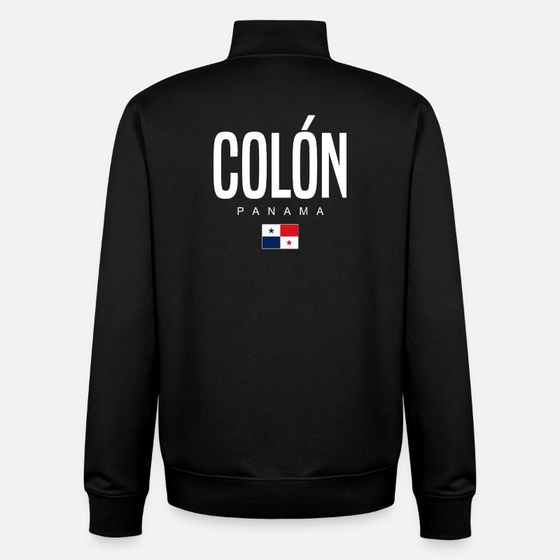 Colón Panama Panaméen - Sweat zippé unisexe en coton bio Stanley/Stella - noir