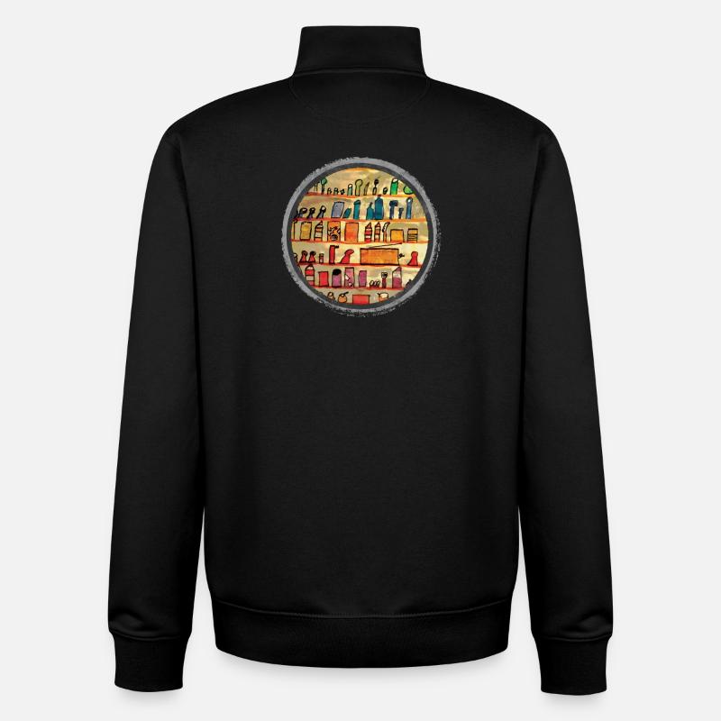 Abstrakte Küchenregal Illustration - Unisex Organic Zip Sweatshirt von Stanley/Stella - Schwarz