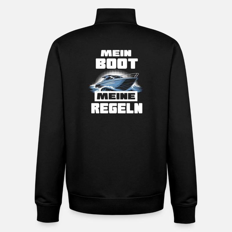 My Boat My Rules - Unisex Organic Zip Sweatshirt by Stanley/Stella - black