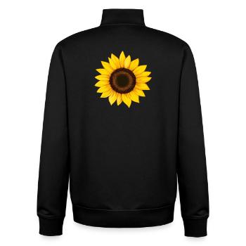 Sunflower vector illustration yellow flower - Unisex Organic Zip Sweatshirt by Stanley/Stella - black - Back - AI Model Male 185 light (185cm)
