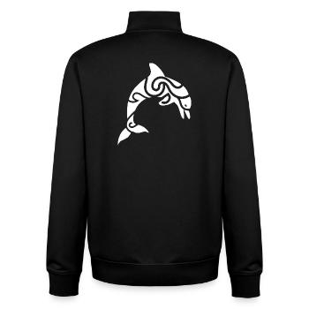 Tribal Delphin – Tattoo & Meer Freiheit - Unisex Organic Zip Sweatshirt von Stanley/Stella - Schwarz - Hinten - AI Model Male 185 light (185cm)
