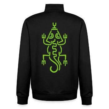 Stammes-Smaragdeidechse - Unisex Organic Zip Sweatshirt von Stanley/Stella - Schwarz - Hinten - AI Model Male 185 light (185cm)