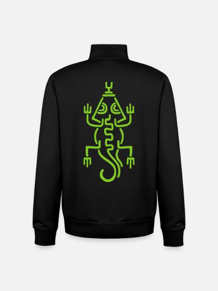 Tribal Green Lizard - Unisex Organic Zip Sweatshirt by Stanley/Stella - black