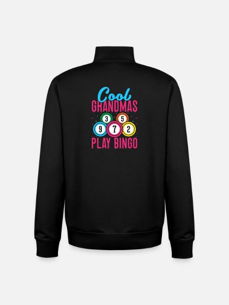 Bingo Game Cool Grandmas Play Bingo - Unisex Organic Zip Sweatshirt by Stanley/Stella - black