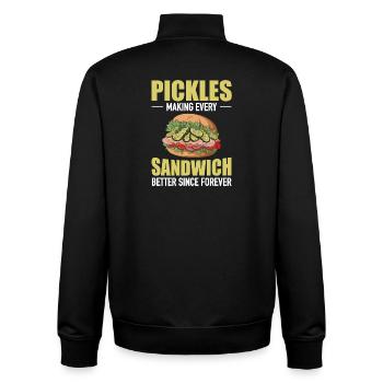 Concombres Sandiwch Vegan Alimentation saine - Sweat zippé unisexe en coton bio Stanley/Stella - noir - Dos - AI Model Male 185 light (185cm)