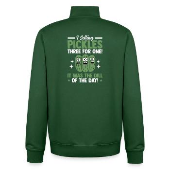 Cucumber Vendor, Pickles, Dill, Cucumber Gift - Unisex Organic Zip Sweatshirt by Stanley/Stella - bottle green - Back - AI Model Male 185 dark (185cm)