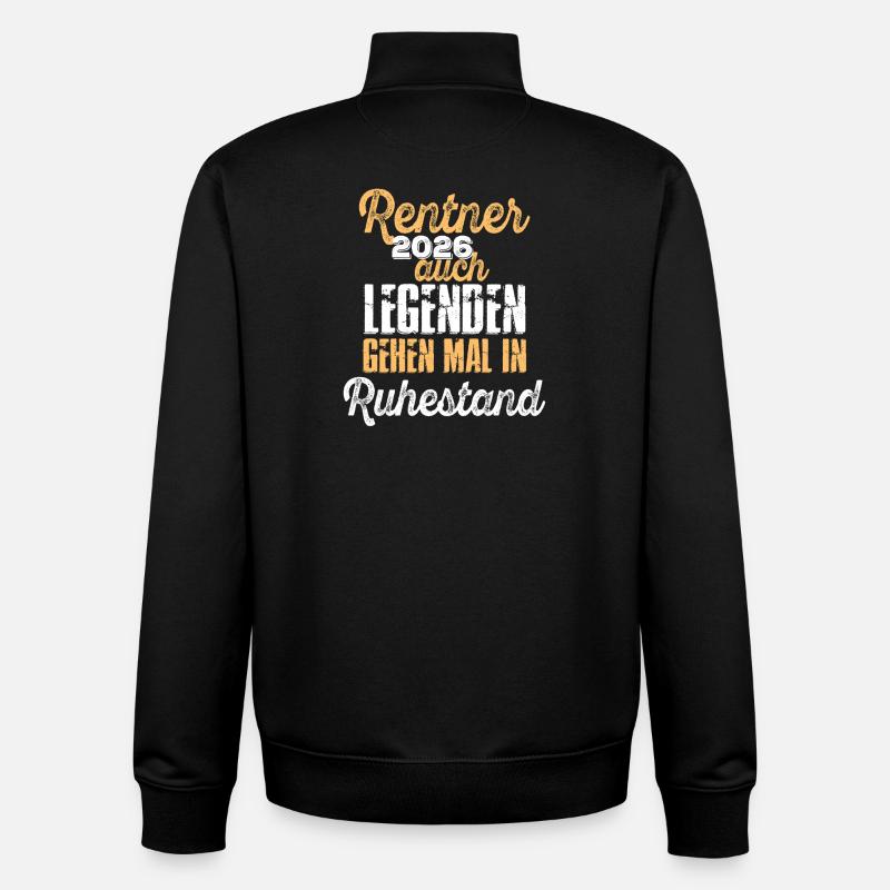 Retraités 2026 Legends Retraite - Sweat zippé unisexe en coton bio Stanley/Stella - noir
