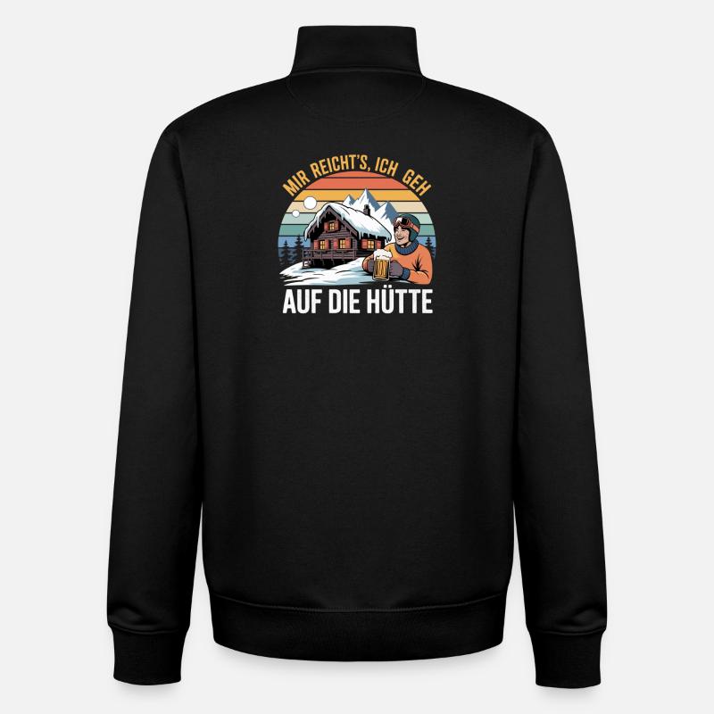 Après-ski Ski Skieurs Ski - Sweat zippé unisexe en coton bio Stanley/Stella - noir