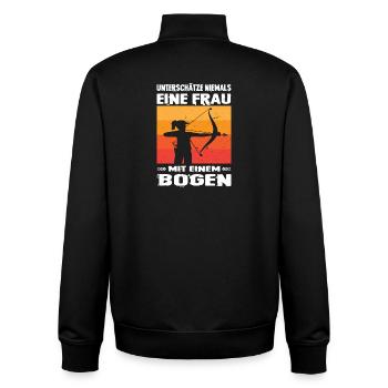 Archery Gifts Archer Archery - Unisex Organic Zip Sweatshirt by Stanley/Stella - black - Back - AI Model Male 185 light (185cm)