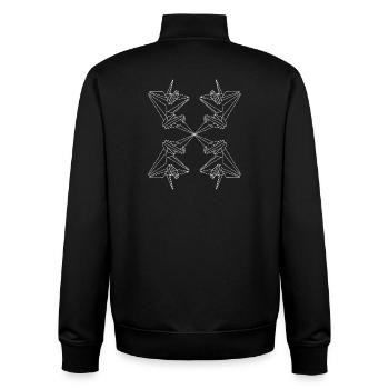 Origami Vögel Geometrisches Muster  - Unisex Organic Zip Sweatshirt von Stanley/Stella - Schwarz - Hinten - AI Model Male 185 light (185cm)