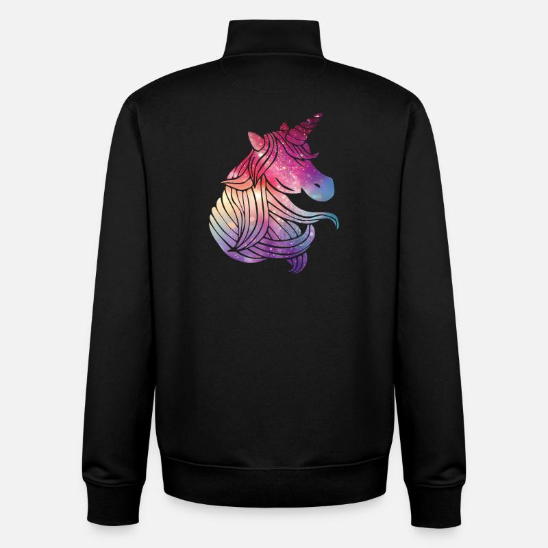 Einhorn Glitzer - Unisex Organic Zip Sweatshirt von Stanley/Stella - Schwarz