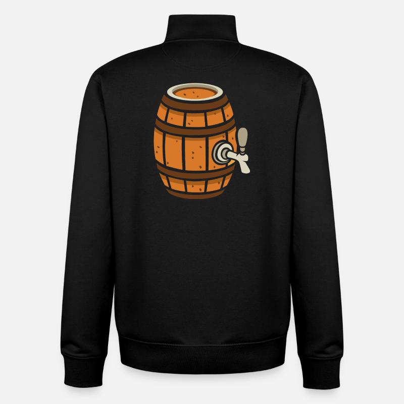 Rustikales Bierfass Cartoon - Unisex Organic Zip Sweatshirt von Stanley/Stella - Schwarz