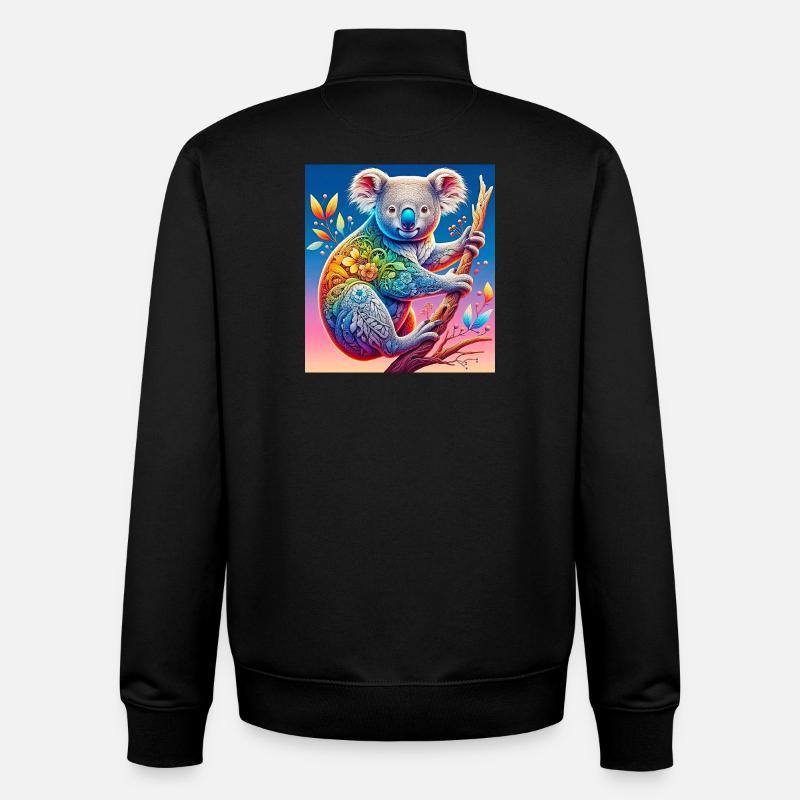 Koala - Unisex Organic Zip Sweatshirt by Stanley/Stella - black
