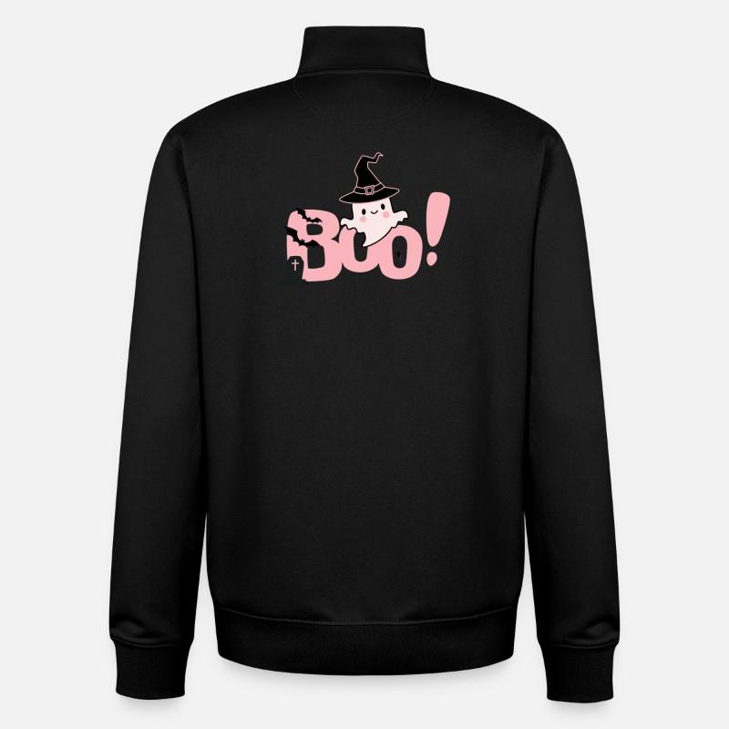 Kleiner rosa Geist - Unisex Organic Zip Sweatshirt von Stanley/Stella - Schwarz