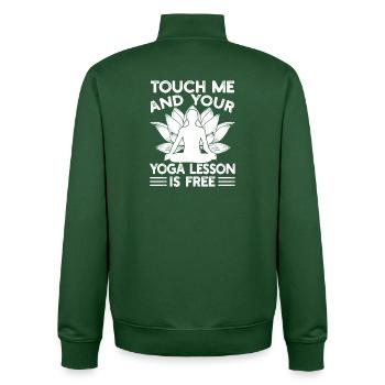 Pilates Enthusiasts Touch Me & Your Yoga Lesson - Unisex Organic Zip Sweatshirt by Stanley/Stella - bottle green - Back - AI Model Male 185 dark (185cm)